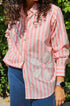 Daisy Stripe Shirt (Red & Pink)